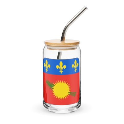 Guadeloupe Flag Can-Shaped Glass