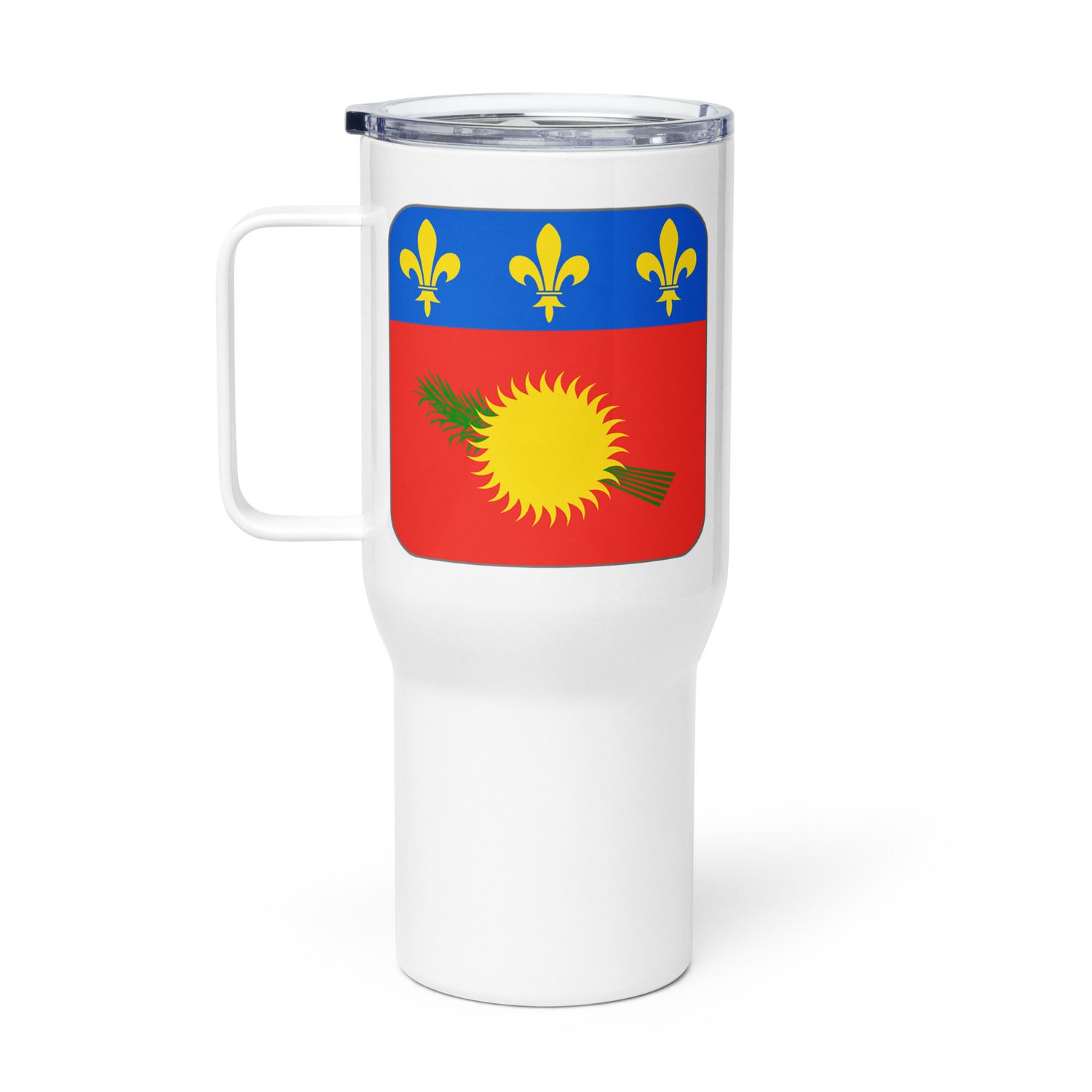 Guadeloupe Flag Travel Mug with a Handle