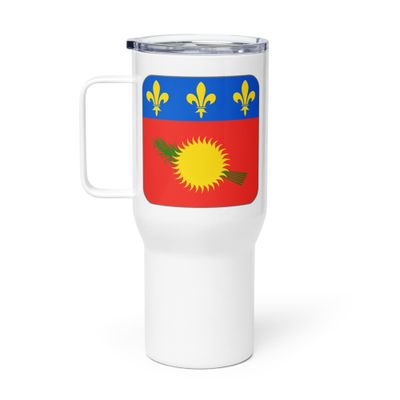 Guadeloupe Flag Travel Mug with a Handle