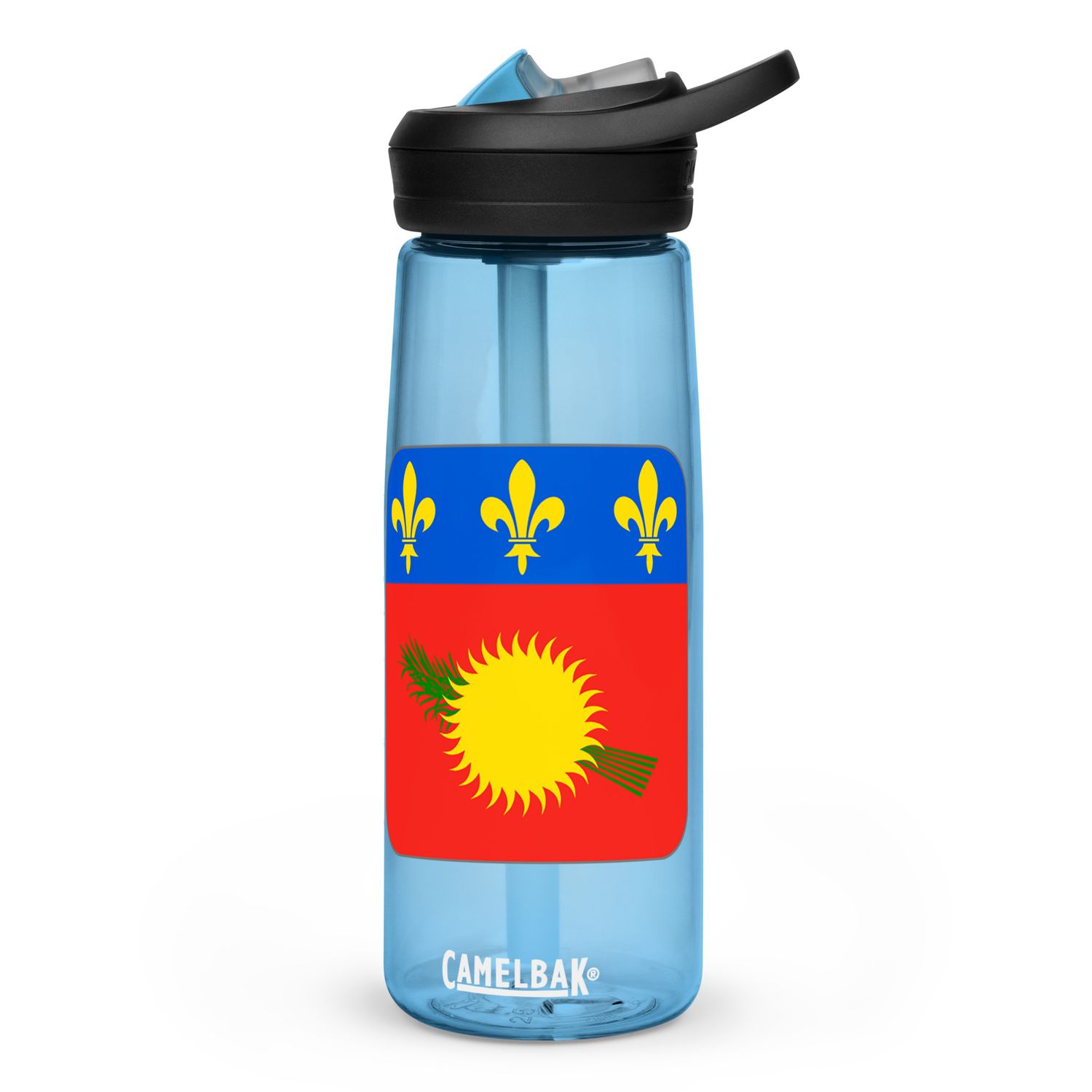 Guadeloupe Flag Sports Water Bottle