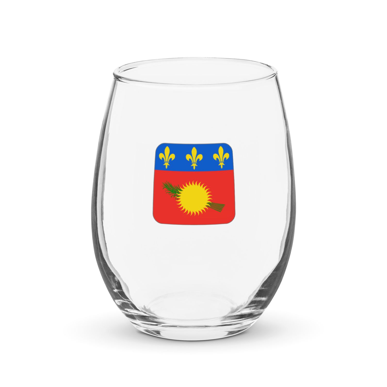 Guadeloupe Flag Stemless Wine Glass