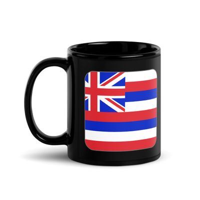 Hawaii Flag Black Coffee Mug