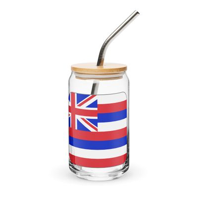 Hawaii Flag Can-Shaped Glass