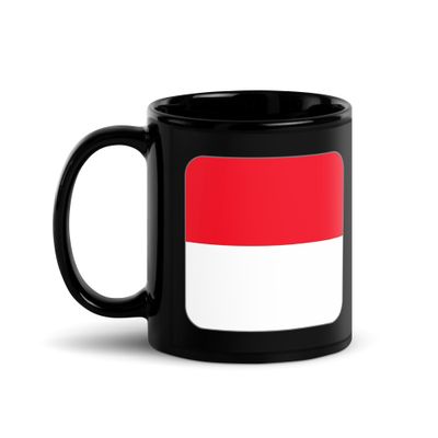 Indonesia Flag Black Coffee Mug