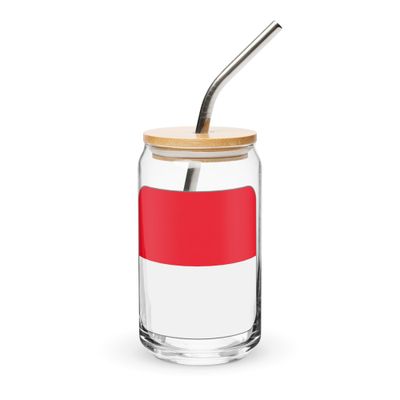 Indonesia Flag Can-Shaped Glass