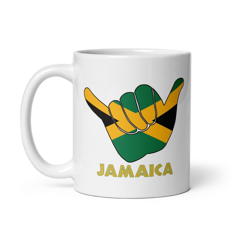 Jamaica Shaka Hang Loose Jamaican Flag White Coffee Mug