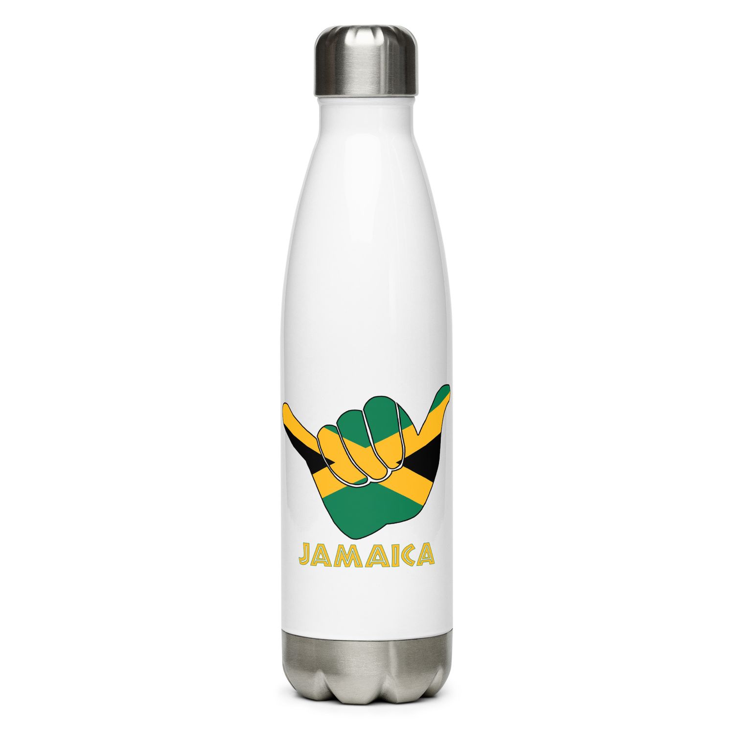 Jamaica Shaka Hang Loose Jamaican Flag Stainless Steel Water Bottle