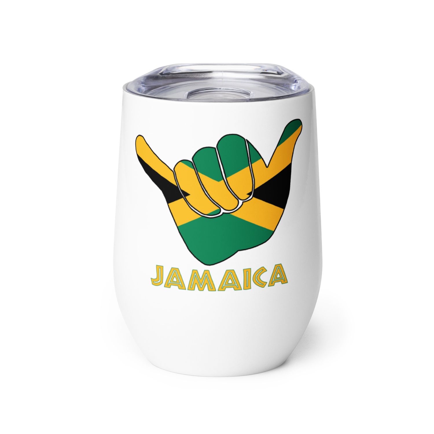 Jamaica Shaka Hang Loose Jamaican Flag Wine Tumbler