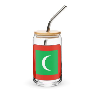 Maldives Flag Can-Shaped Glass