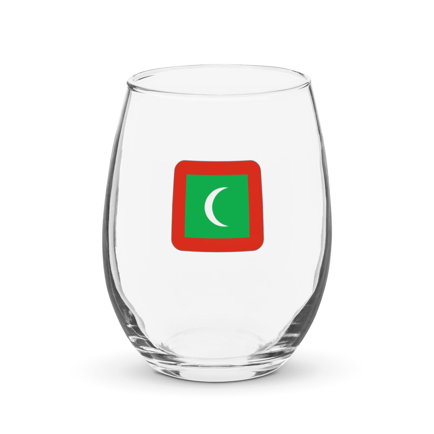 Maldives Flag Stemless Wine Glass