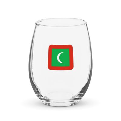 Maldives Flag Stemless Wine Glass