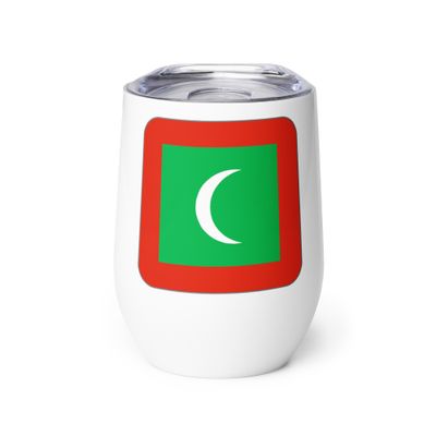 Maldives Flag Wine Tumbler