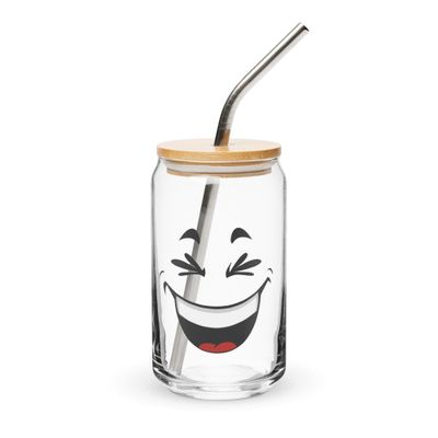 Laughing Face Can-Shaped Glass