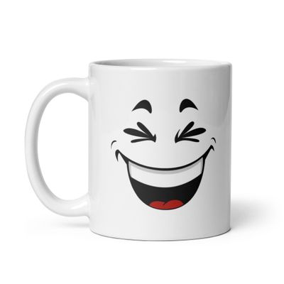 Laughing Face White Coffee Mug