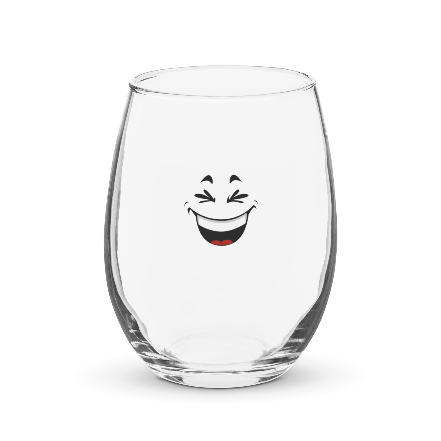Laughing Face Stemless Wine Glass