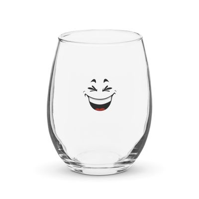 Laughing Face Stemless Wine Glass