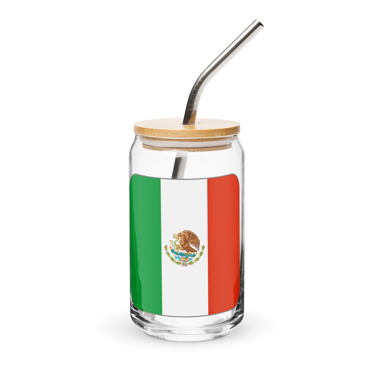Mexico Flag Can-Shaped Glass