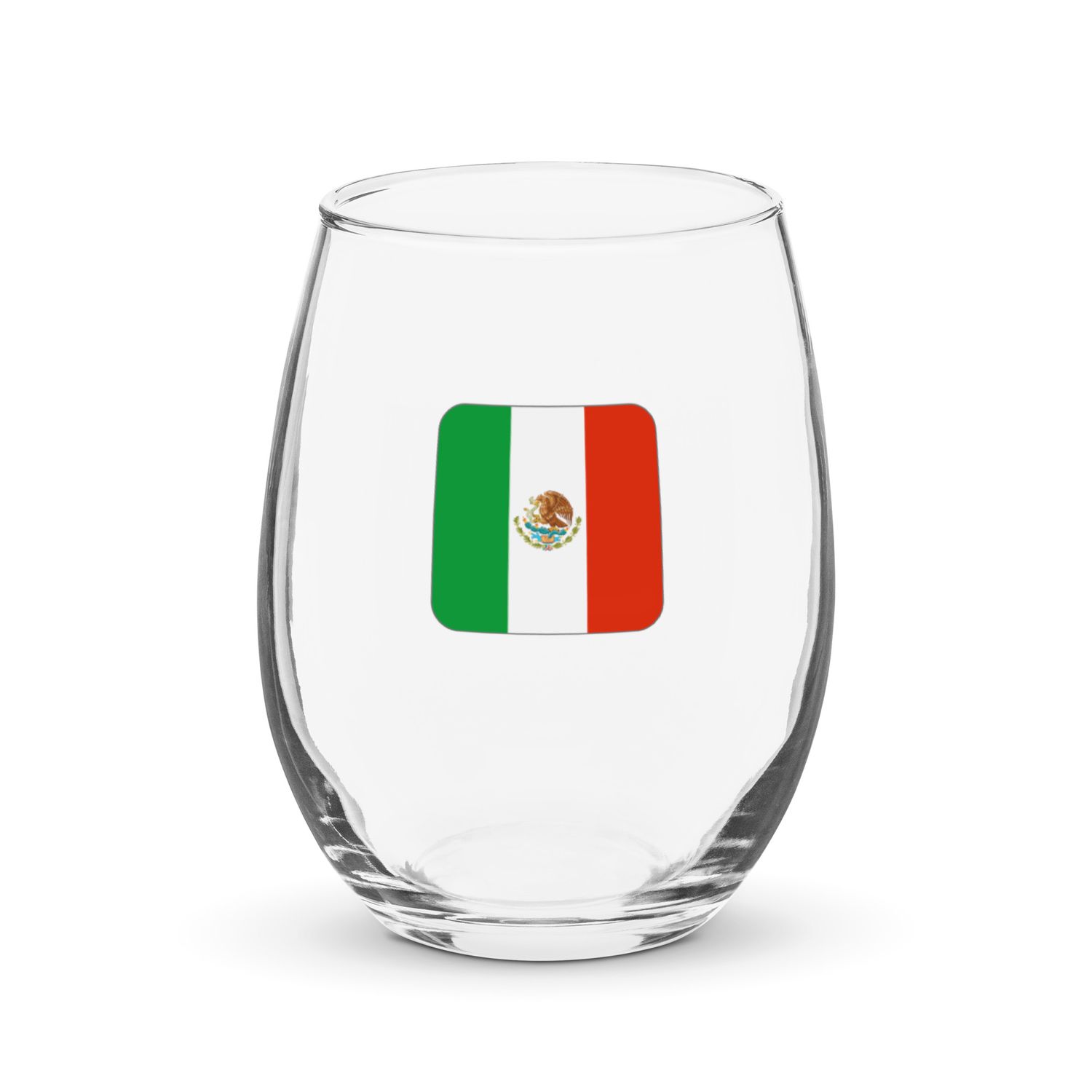 Mexico Flag Stemless Wine Glass