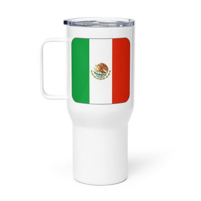 Mexico Flag Travel Mug with a Handle