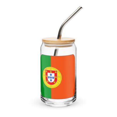 Portugal Flag Can-Shaped Glass