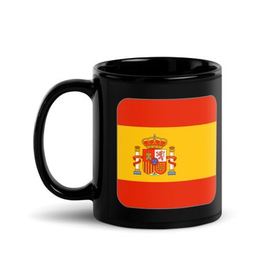 Spain Flag Black Coffee Mug