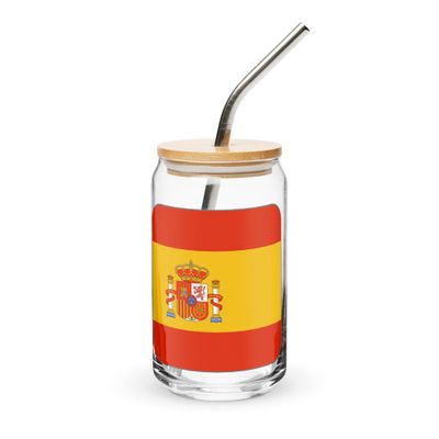 Spain Flag Can-Shaped Glass