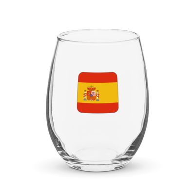 Spain Flag Stemless Wine Glass