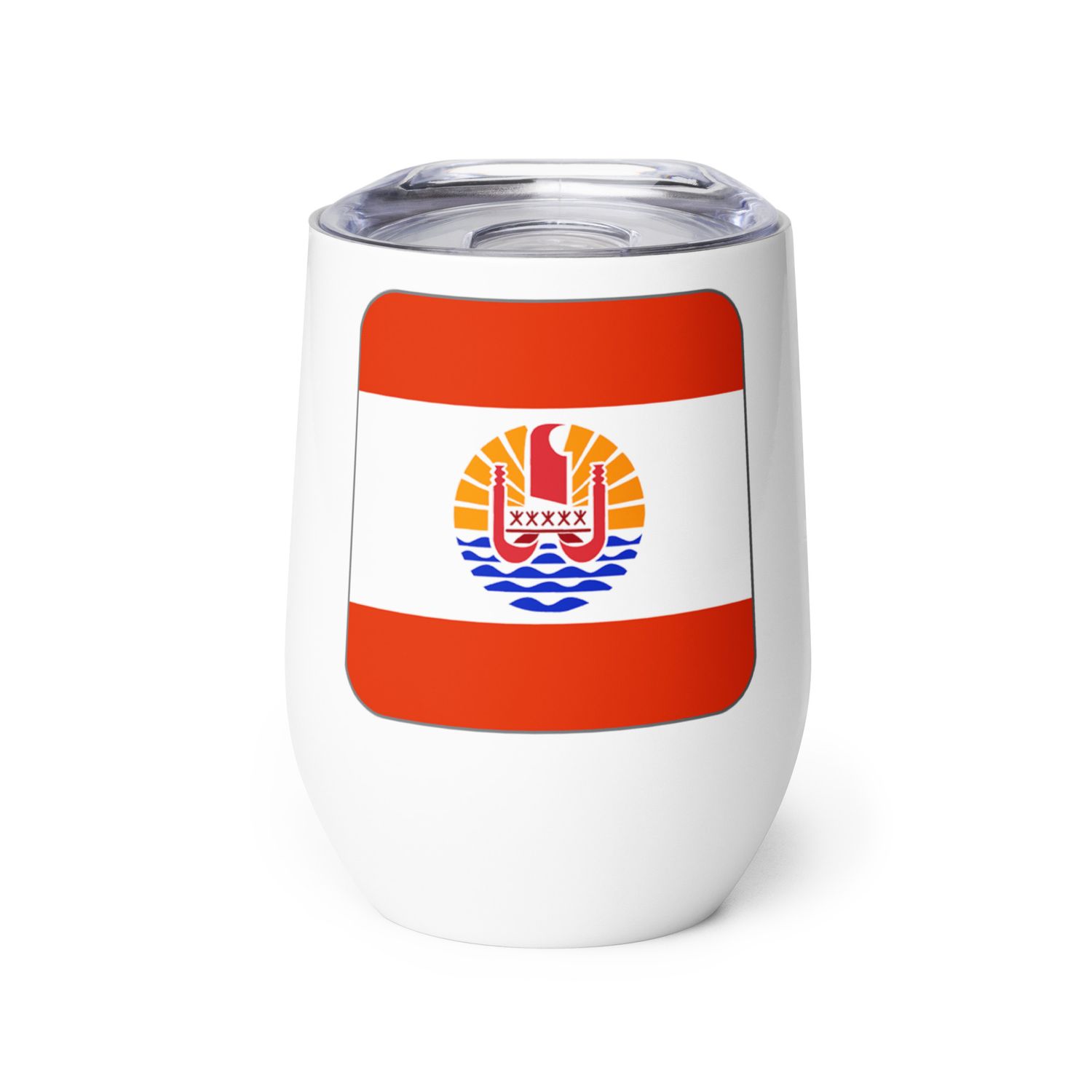 French Polynesia Flag Wine Tumbler