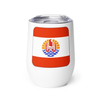 French Polynesia Flag Wine Tumbler