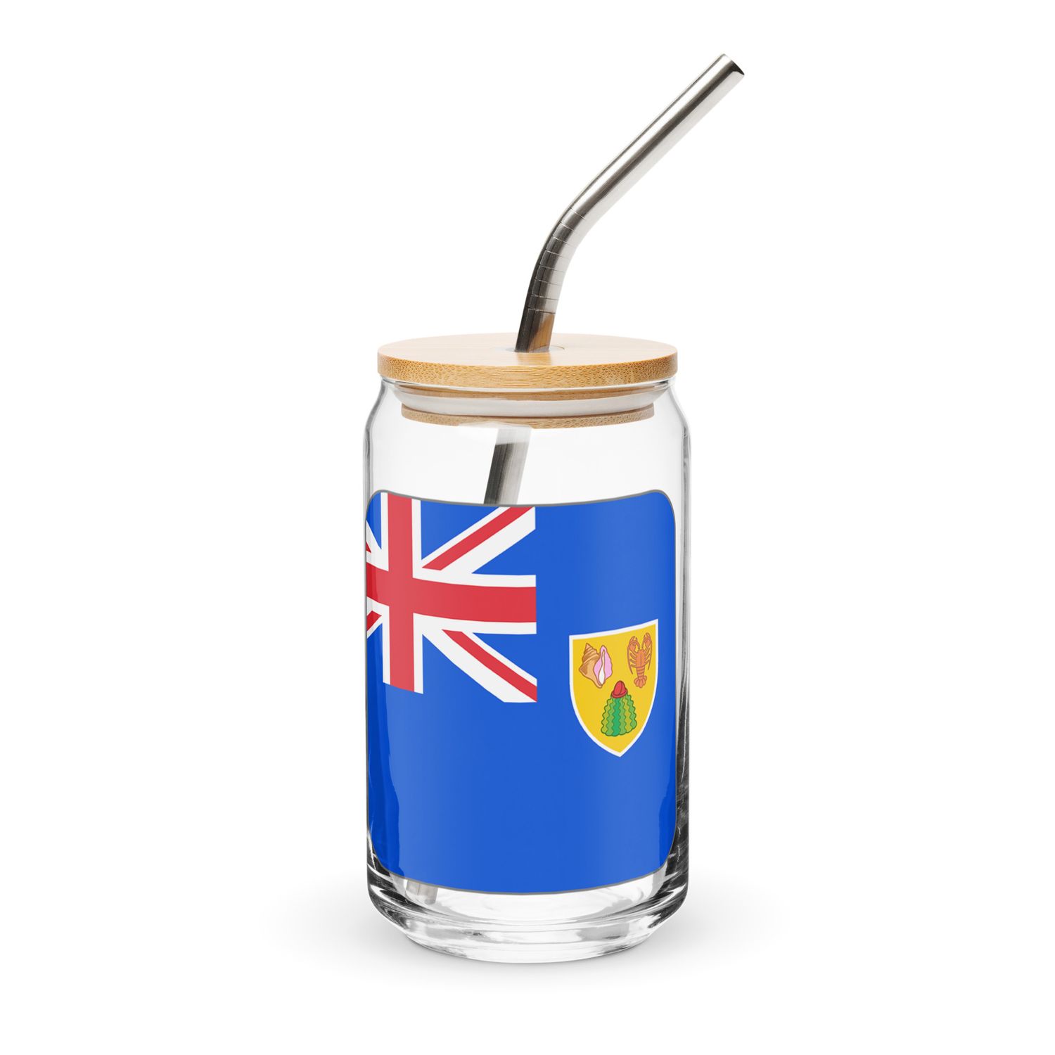 Turks and Caicos Islands Flag Can-Shaped Glass