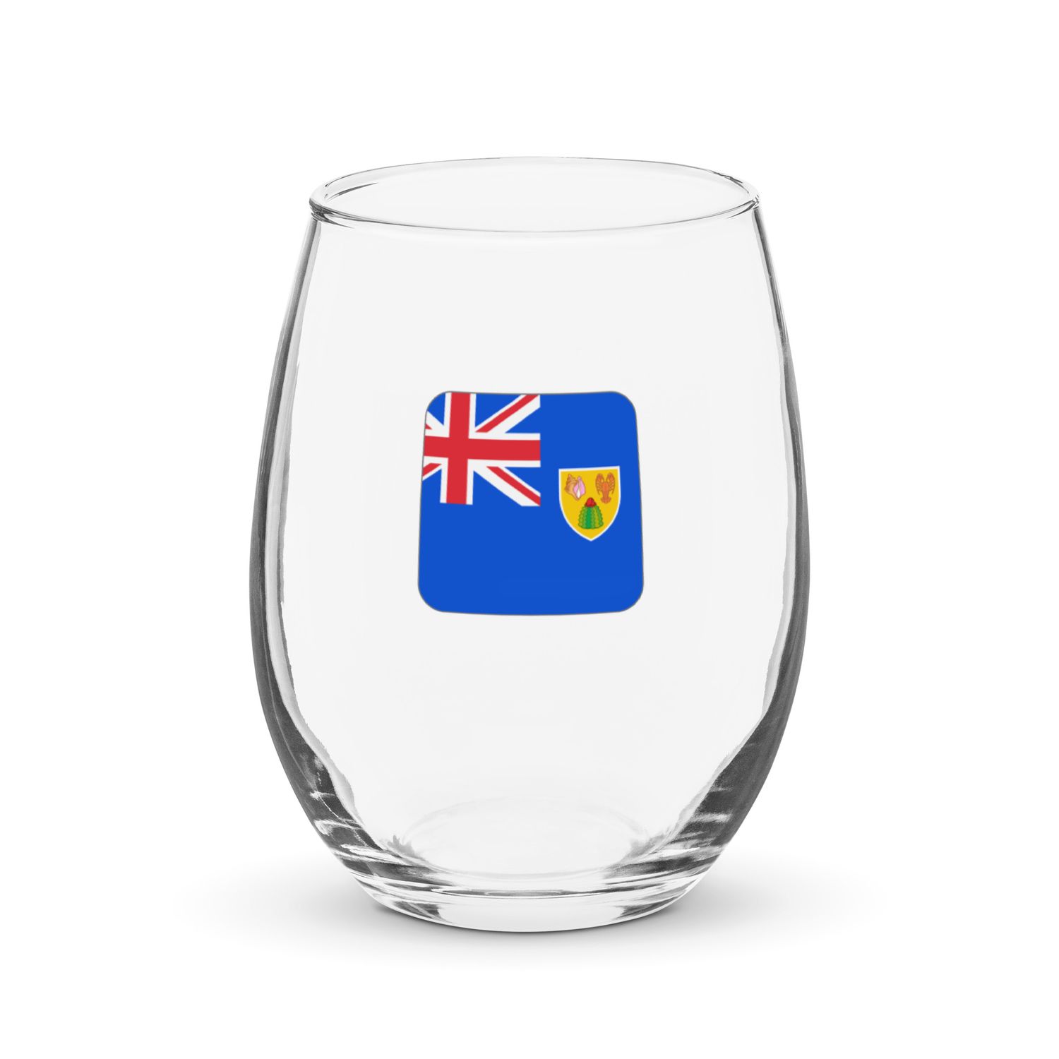 Turks and Caicos Flag Stemless Wine Glass