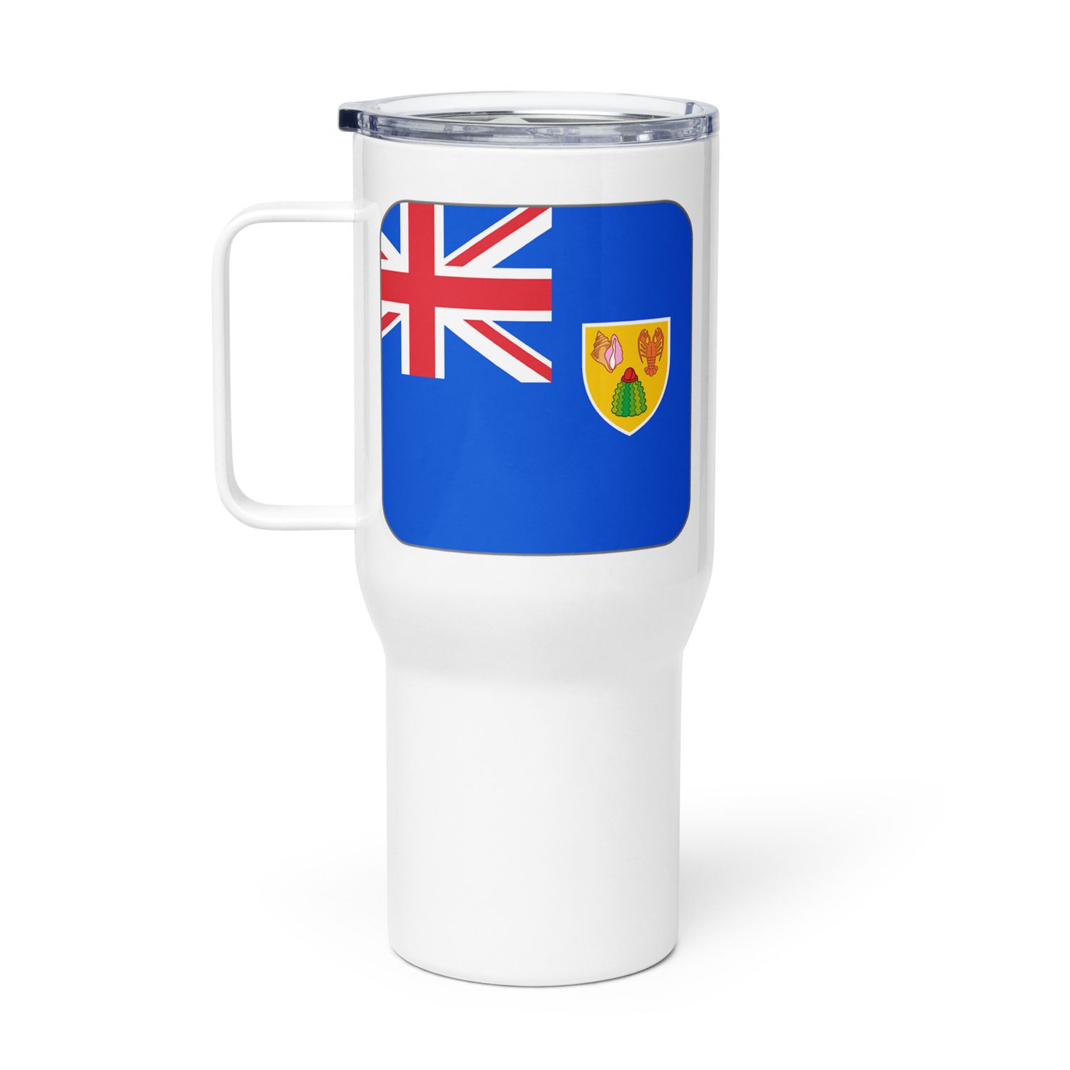 Turks and Caicos Islands Flag Travel Mug with a Handle