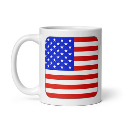 United States Flag White Coffee Mug