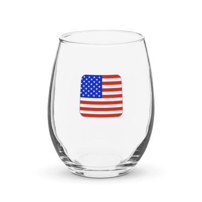 United States Flag Stemless Wine Glass
