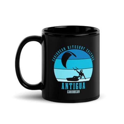 Antigua Kitesurfing Caribbean Kitesurfer Blue Black Coffee Mug