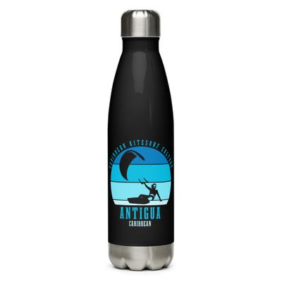Antigua Kitesurfing Caribbean Kitesurfer Blue Stainless Steel Water Bottle