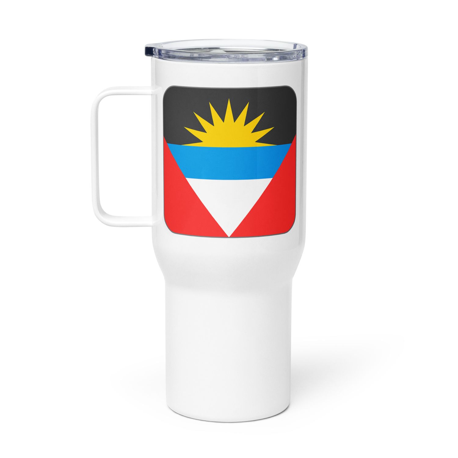 Antigua Flag Travel Mug with a Handle