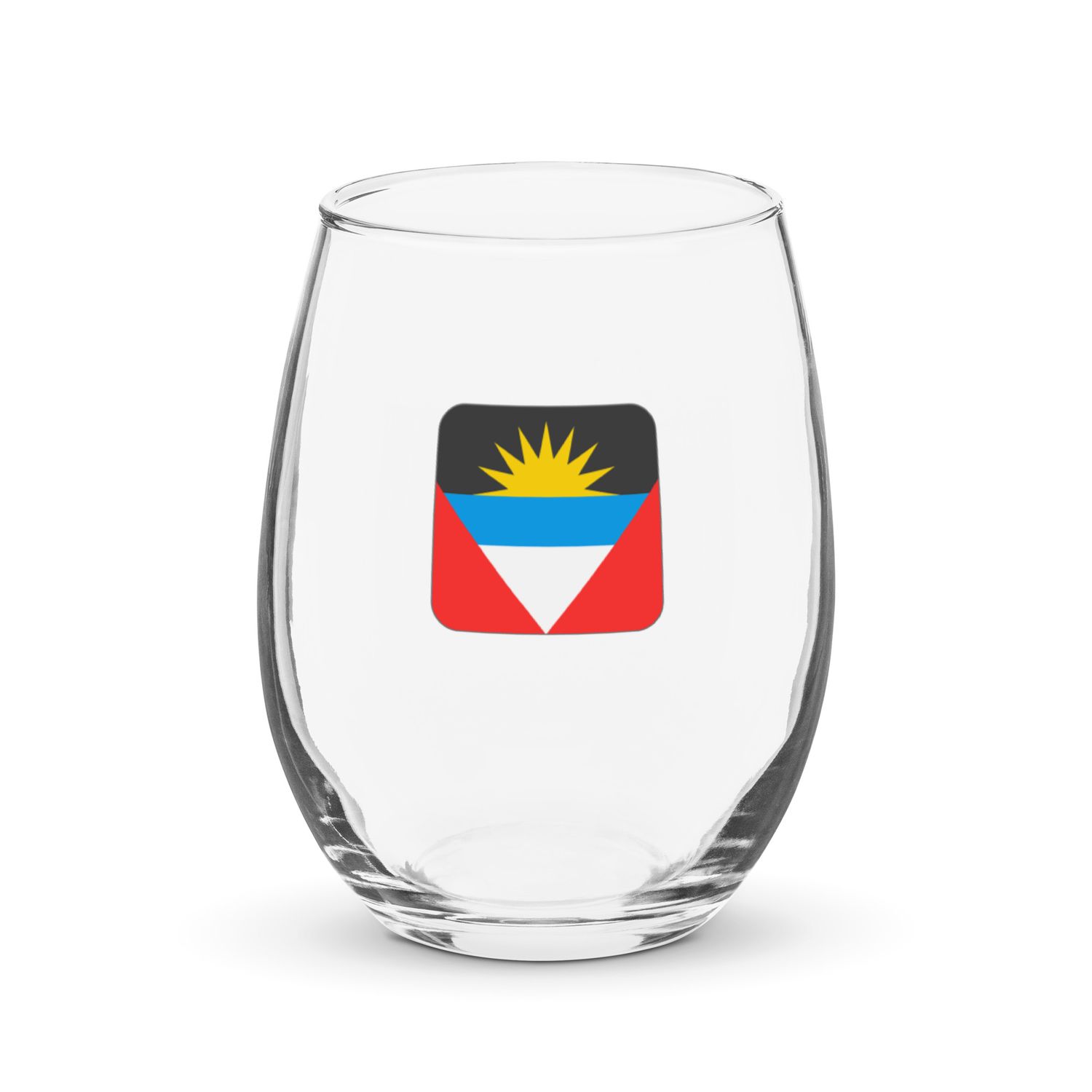 Antigua Flag Stemless Wine Glass