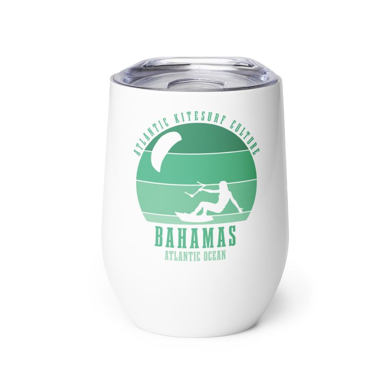 Bahamas Kitesurfing Atlantic Kitesurfer Girl Wine Tumbler