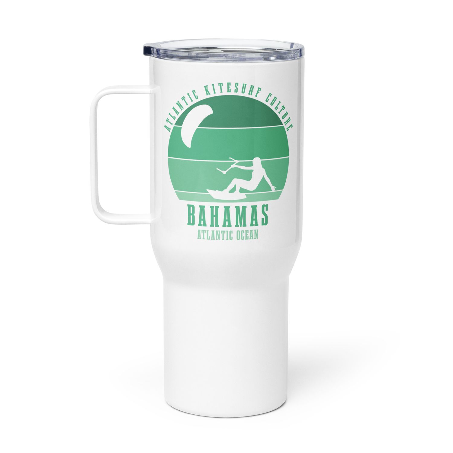 Bahamas Kitesurfing Atlantic Kitesurfer Girl Travel Mug with a Handle