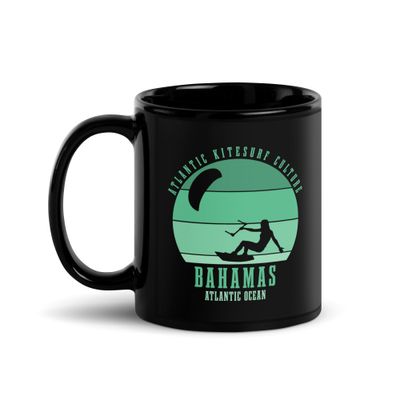 Bahamas Kitesurfing Atlantic Kitesurfer Girl Black Coffee Mug