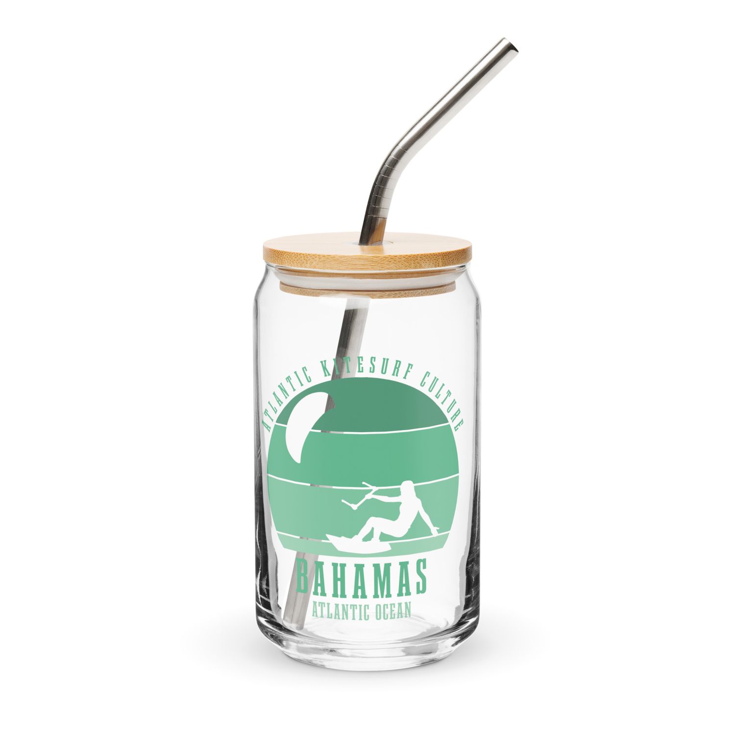 Bahamas Kitesurfing Atlantic Kitesurfer Girl Can-Shaped Glass