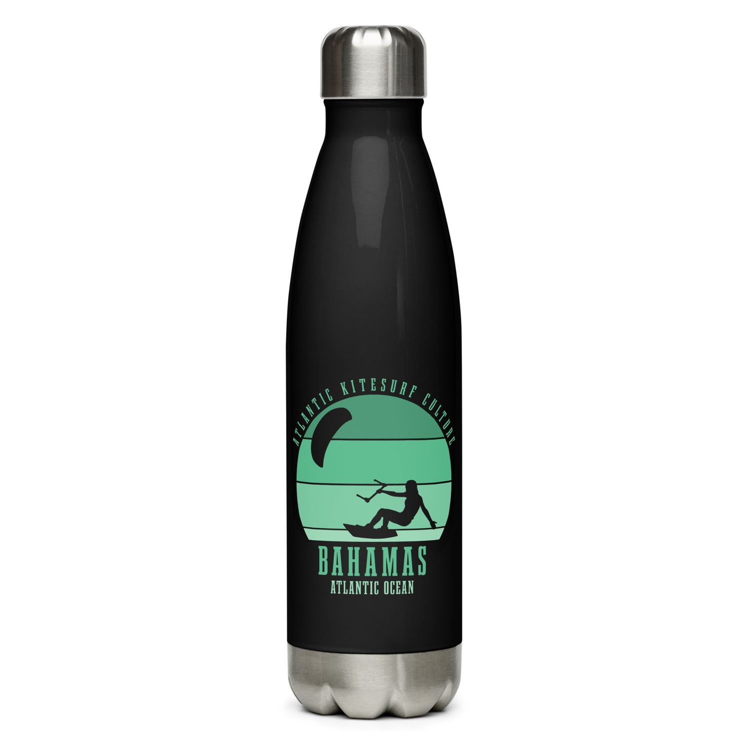 Bahamas Kitesurfing Atlantic Kitesurfer Girl Stainless Steel Water Bottle
