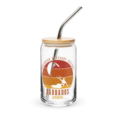 Barbados Kitesurfing Caribbean Kitesurfer Can-Shaped Glass