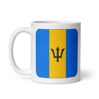Barbados Flag White Coffee Mug