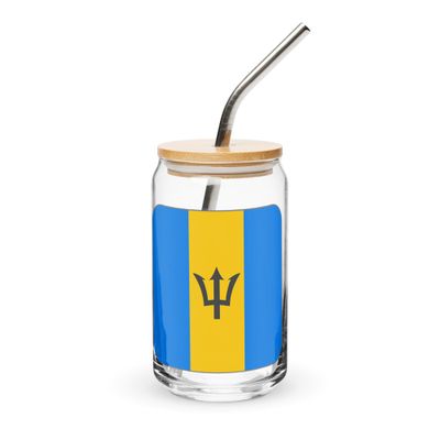 Barbados Flag Can-Shaped Glass