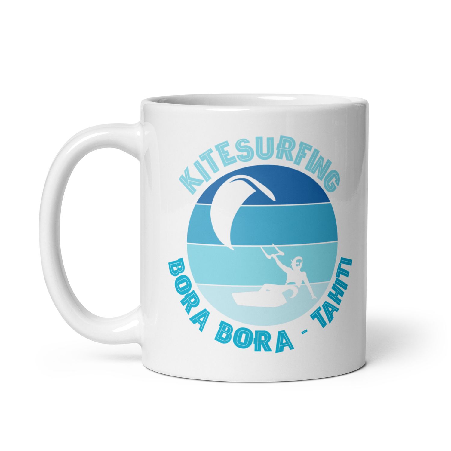 Bora Bora Kitesurfing Polynesian Kitesurfer White Coffee Mug
