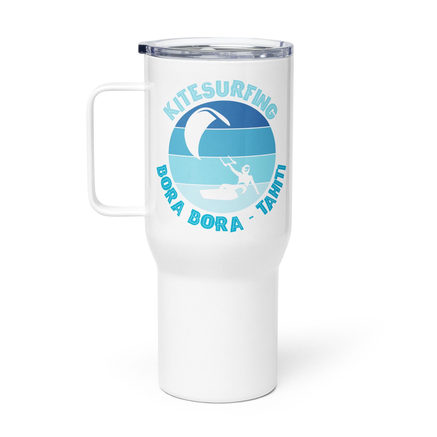 Bora Bora Kitesurfing Polynesian Kitesurfer Travel Mug with a Handle