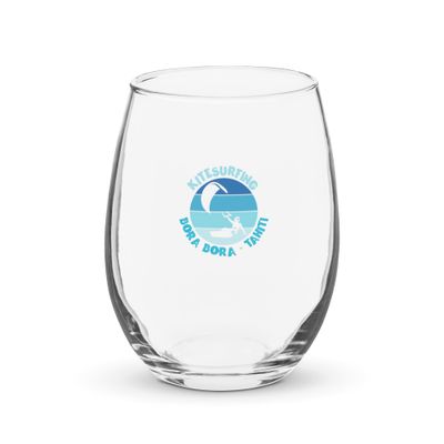 Bora Bora Kitesurfing Polynesian Kitesurfer Stemless Wine Glass