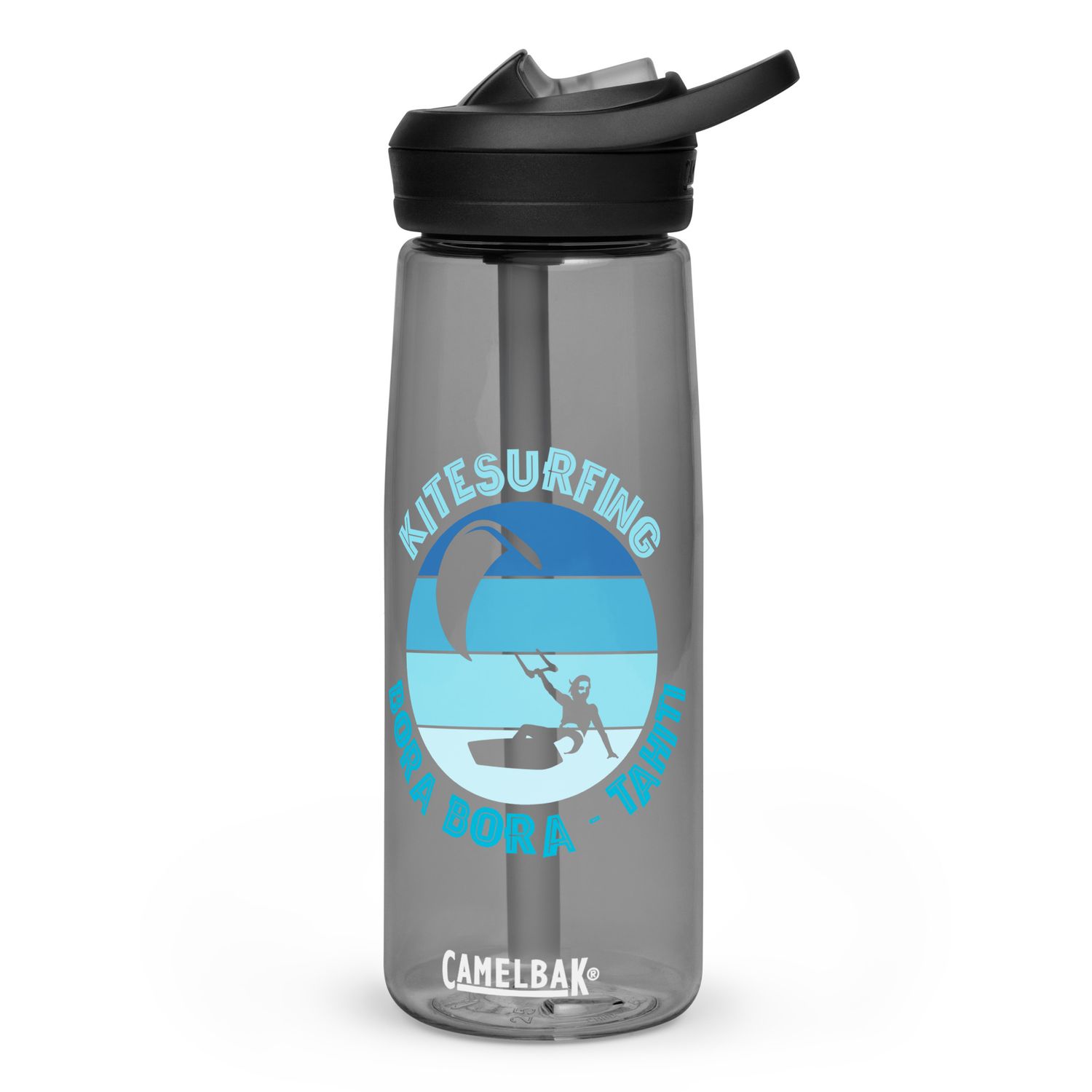 Bora Bora Kitesurfing Polynesian Kitesurfer Sports Water Bottle